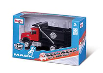 Maisto - 1/66 CAMIONS Mack BTP - Assortiment 2 modèles- - Voiture Miniature pour Enfant - Reproduction à echelle