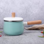 Stocks Enamel Non-Stick Milk pan Tea Coffee Coffee Saucepan Wooden Handle Large Capacity with lid (Yellow Soup)