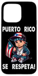 Coque pour iPhone 15 Pro Max Drapeau Porto Rico Se Respeta Boricua pour enfant Protest PR