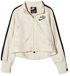 Nike G NSW Icon JKT FLC T-Shirt à Manches Longues Fille, Pale Ivory/Black/Reflect Black, FR : S (Taille Fabricant : S)