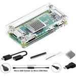 Raspberry Pi Zero Zero W Kit de démarrage avec Case, en-tête GPIO 20 Broches, Câble OTG, Câble de commutateur, Adaptateur HDM