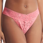 Hanky Panky Trosor 2P Daily Lace Original Rise Thong D1 Rosa nylon One Size Dam