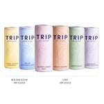 TRIP Variety Pack with Six Flavours – 8 Sparkling Drinks with CBD + 4 with Magnesium Citrate, Ashwagandha, Lion’s Mane & L-theanine. Low Calorie, No Added Sugar & Vegan (12 x 250ml)