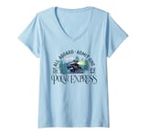 Womens The Polar Express All Aboard V-Neck T-Shirt