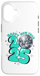 iPhone 16 New Year 2025 Disco Ball Party NYE New Year Eve Retro Aqua Case