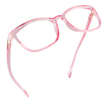 LifeArt Blue Light Blocking Glasses, Computer Reading Glasses, Gaming Glasses, TV Glasses for Women Men, Anti Glare (Clear Pink, 0.75 Magnification)