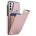 Samsung Galaxy S21 Plus 5G-deksel med kortholder - Rose Gold