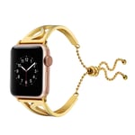 Apple Watch Series 4 44mm klassiskt S-format metall klock armband med kedje lås - Guld