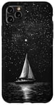 iPhone 11 Pro Max Sailboat Minimalism Sketch Night Sky Stars Galaxy Case