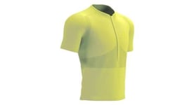 Maillot manches courtes compressport trail half zip fitted top green sheen