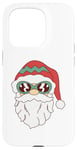 Coque pour iPhone 15 Pro Lunettes de soleil visage de Père Noël barbe et chapeau de Noël drôle