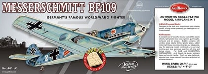 Guillows 401 LC Messerschmitt BF-109 1:16 Scale Balsa Wood Kit 24 3/8" Wing Span