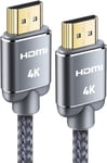 Cable Hdmi 4K 2Meter-Cable Hdmi Par Ethernet En Nylon Tresse Supporte 3D/Retour Audio-Cordon Hdmi Pour Lecteur Blu-Ray/Ps3/Ps4/Netfix/Fire Tv/Ecran-Gris