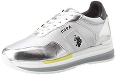 US Polo Association Femme Amy Met Chaussures de Gymnastique, Argenté (Silver 052), 36 EU