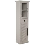 DRW Armoire avec 1 tiroir et 2 Portes en Bois de Sapin Blanc 46 x 33,5 x 167 cm