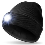 UNBON Cadeau Homme Original, Cadeau Noël Homme, Bonnet Lampe Frontale, Bonnet LED Rechargeable avec 3Luminosités, Idée Cadeau Homme Utile Bonnet avec Lumière, Cadeau Anniversaire pour Homme Femme Papa