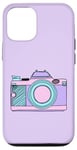 Coque pour iPhone 12/12 Pro Appareil photo aux couleurs pastel de la licorne Photographe