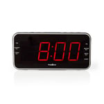 Nedis - Digital vækkeur Radio | LED Display | 1x 3.5 mm Audio Input | Tidsprojektion | AM / FM | Snooze funktion | Sleep timer | Antal alarmer: 2 | Sort - CLAR004BK