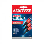 Colle - LOCTITE - Super glue 3 cyanoacrylate - Résiste à l'eau - Pack 3x1g