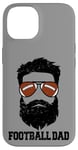 iPhone 14 Football Dad Funny Messy Hair Beard Football Dad Case