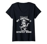 Womens Undiagnosed But Something Is Definitely Wrong Funny Raccoon V-Neck T-Shirt