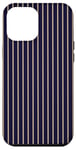 Coque pour iPhone 12 Pro Max Bleu marine Tan rayé girly esthétique Preppy Stripe