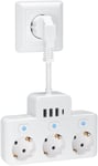 Multiprise Murale Electrique, 7 En 1 Prise Multiple Usb Avec Interrupteur Individuel, 3 Prises, 3 Usb Et 1 Usb C, Chargeur Pour Maison Bureau, Câble 0.1M,16A/4000W