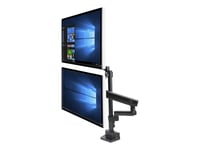 Startech.Com Desk Mount Dual Monitor Arm, Full Motion Monitor Mount For 2X Vesa Displays Up To 32" (Up To 17Lb/8Kg), Ergonomic Vertical Stackable Arms, Articulating, Height Adjustable - Pole Mount, C-Clamp/Grommet (Armdualpivot) - Monteringssett (St