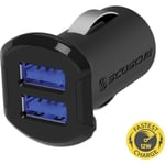 Scosche reVOLT Oplader til bil (10-16V) med 2 USB-udgange, Fast Charge, Sort