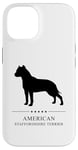 Coque pour iPhone 14 Silhouette noire American Staffordshire Terrier