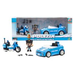 Giochi Preziosi Police - Voiture et Moto de Police, véhicules à Roue Libre, Personnage de Police Inclus 7 cm, Complet avec Accessoires, pour Enfants à partir de 4 Ans