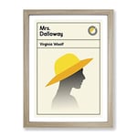 Book Cover Mrs Dalloway Virginia Wolf Modern Framed Wall Art Print, Ready to Hang Picture for Living Room Bedroom Home Office Décor, Oak A4 (34 x 25 cm)