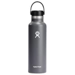 HYDRO FLASK - Water Bottle 621 ml (21 oz) - Vacuum Insulated Stainless Steel Water Bottle with Leak Proof Flex Cap and Powder Coat - BPA-Free - Standard Mouth - Stone