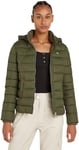 Tommy Jeans Women's TJW Basic Hooded Jacket DW0DW18311 Puffer, Fatigue Green, XL