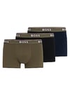 BOSS Mens 3 Pack Power Boxer Shorts - Black/green/navy965 - S