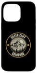 Coque pour iPhone 14 Pro Max Silver Cliff Colorado USA Design rétro coucher de soleil et montagne