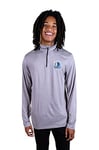 Ultra Game Men's NBA Long Sleeve T Quarter Zip Pullover Shirt Athletic Quick Dry Tee, Heather Gray, Small