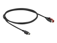 Delock - Strømforsynt Usb-Kabel - Usb Pluspower (24 V) (Hann) Til Power Mini-Din (Hann) - 24 V - 1 M - Svart