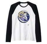 Mystical zodiac design, moon, stars and Aries Raglan Baseball Tee