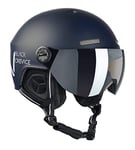 BLACK CREVICE Casque de ski Sölden I Casque avec visière en style pilote de différentes couleurs I Casque hommes & femmes I Casque de snowboard unisexe I Casque respirant I Taille réglable (S, marine mat/blanc)