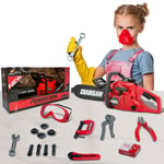 Pack of 18PCs Kids Chainsaw Construction Play Toy Tool Kit Realistic Light Sound