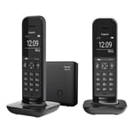HELLO A Phone Gigaset - Extra Slim Design Phones to Connect Cordless at Home - Answer Machine, Nuisance Call Block, Speakerphone - 2 Handsets, Deep Black