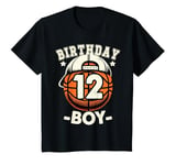 Youth 12th Birthday Boy 12 Year Old Basketball Theme Decorations T-Shirt