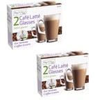 4 x Latte Glasses 240 ml Hot Tea Coffee Mugs Cups Tassimo Gusto Nespresso Bosch