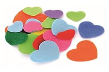 Glorex GmbH GLOREX Coeur en feutrine, Multicolore, 18,5 x 11,5 x 1,5 cm, 80 pc