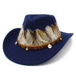 Ylellinen metallivyö Western Cowboy -hattu Miesten herrat Naiset Jazz Cowboy -hattu nahalla Leveälierinen Cloche Church Sombrero Cowgirl