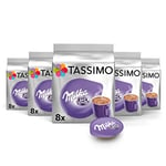 Tassimo Milka Hot Chocolate Pods x8 (Pack of 5, Total 40 Drinks)