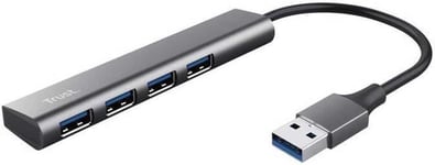 Halyx Hub USB 3.2 Gen 1, 4 Ports USB-A, Vitesse 5 Gbps, Data Hub Compact et Plat, Adaptateur USB Plug & Play, Multiport Concentrateur USB pour PC, Ordinateur Portable - Gris