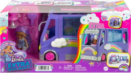 Barbie - Barbie Extra Mini, Bus Popstar Playset Avec Véhicule Et Poupée