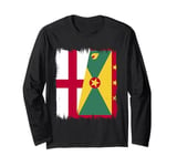 England Grenada Half Flag English Grenadian Heritage Long Sleeve T-Shirt